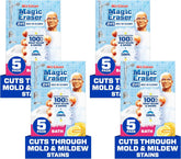 Mr. Clean Magic Eraser Sponge, Bathroom Cleaner, Shower Cleaner, Tub Cleaner, Soap Scum Remover, Bathroom Cleaning Supplies, Dawn Cleaning Power with Lemon Scent, 2 in 1 Bath, 5ct (Pack of 4)
