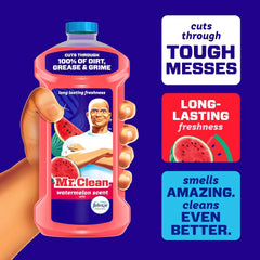 Mr. Clean All Purpose Cleaner, Mop Soap, Floor Cleaner for Mopping Home, Bathroom, & Kitchen, Cleaning Liquid for Mop & Bucket, Cleaning Supplies, Multi-Surface Dilutable, Watermelon, 41oz