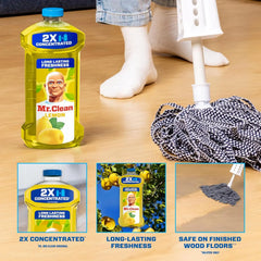 Mr. Clean All Purpose Cleaner, Floor Cleaner for Mopping Home, Bathroom, & Kitchen, Cleaning Liquid for Mop & Bucket, Cleaning Supplies, Multi-Surface Dilutable, Lemon, 41oz