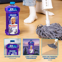 Mr. Clean All Purpose Cleaner, Floor Cleaner for Mopping Home, Bathroom, & Kitchen, Cleaning Liquid for Mop & Bucket, Cleaning Supplies, Multi-Surface Dilutable, Lavender, 41oz, Pack of 4