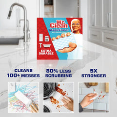Mr. Clean Magic Eraser Sponge, All Purpose Cleaner, Cleaning Scrubber, Wall, Sneaker, Kitchen, Bathroom, Shower, Melamine Sponge, Pads, Extra Durable, 10ct