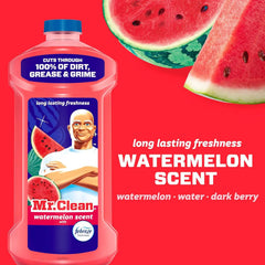 Mr. Clean All Purpose Cleaner, Mop Soap, Floor Cleaner for Mopping Home, Bathroom, & Kitchen, Cleaning Liquid for Mop & Bucket, Cleaning Supplies, Multi-Surface Dilutable, Watermelon, 41oz