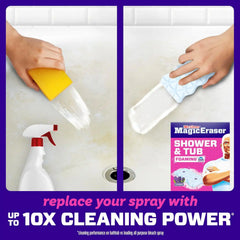 Mr. Clean Magic Eraser Sponge, Bathroom, Shower, Tub Cleaner, Soap Scum Remover, Bathroom Cleaning Supplies, Dawn Cleaning Power with Lavender Scent, Shower & Tub, 6ct