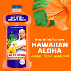 Mr. Clean All Purpose Cleaner, Mop Soap, Floor Cleaner for Mopping Home, Bathroom, & Kitchen, Cleaning Liquid for Mop & Bucket, Cleaning Supplies, Multi-Surface Dilutable, Hawaiian Aloha, 41oz
